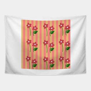 floral and strips Tapestry