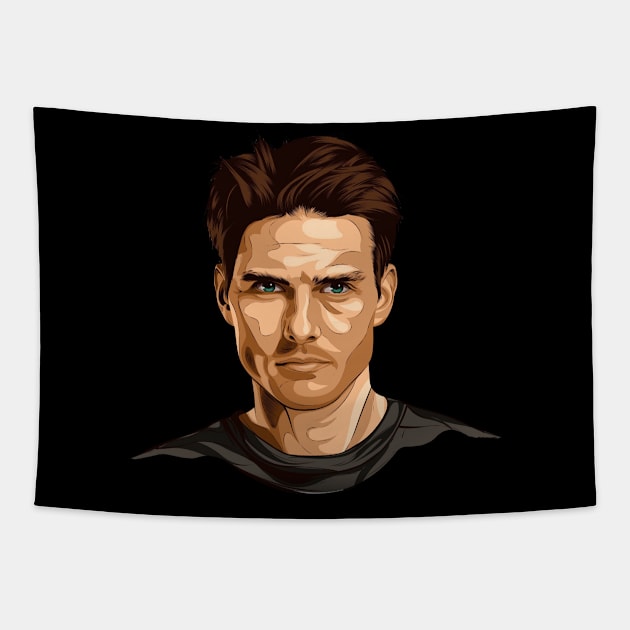 Tom Cruise Fan Art Tapestry by AllWellia