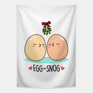 Egg Snog Cute Christmas Egg Nog Pun Tapestry