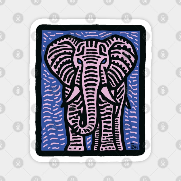 Pink Elephant | Psychedelic Safari Animal Magnet by TuncGK