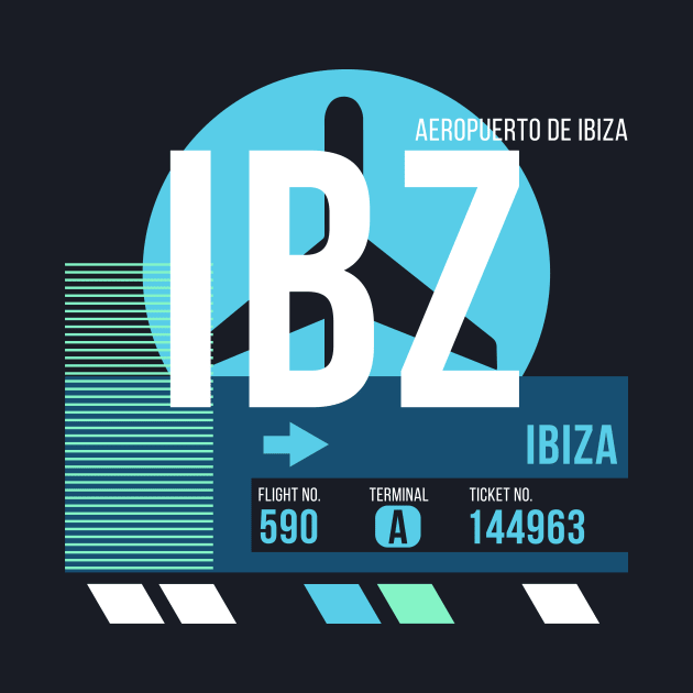 Ibiza (IBZ) Airport Code Baggage Tag A by SLAG_Creative