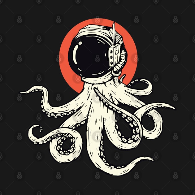 Octopus With Astronaut Helmet by kafmusic