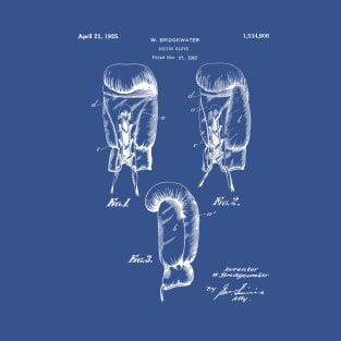 Boxing Gloves Patent - Boxer Trainer Coach Gym Art - Blueprint T-Shirt