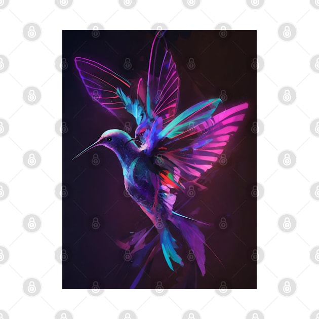 Neon Humming Bird art by Spaceboyishere