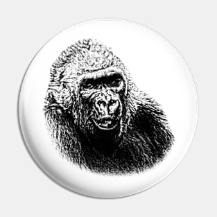 Gorilla portrait Pin