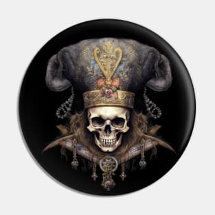 Baroque Pirate Skull: A Vintage Treasure Pin