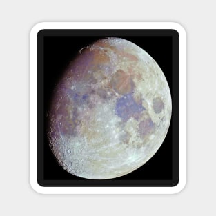 Waxing gibbous color Moon on black sky Magnet