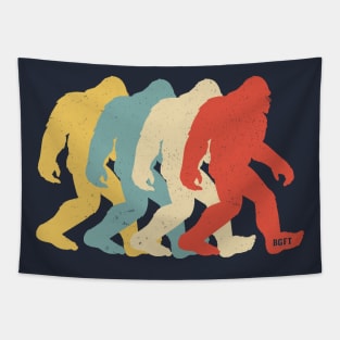 Vintage Retro Bigfoot Line Tapestry