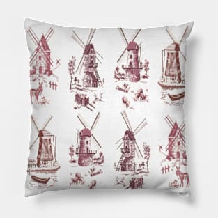 Holland Windmill Scenes Pillow