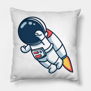 Astronaut Flying Into Space Pillow