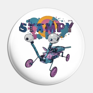 Stampy Man Robot Pin