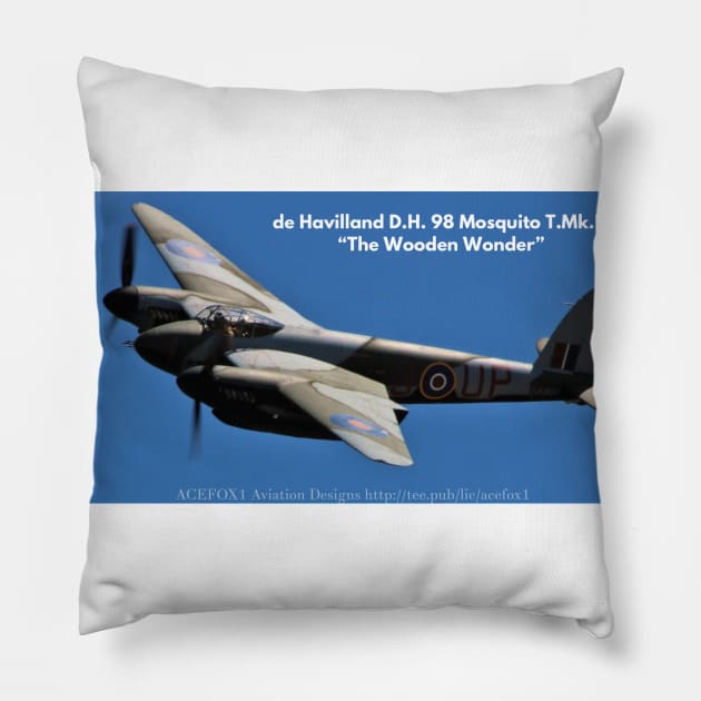 de Havilland Mosquito T.Mk.III High-Speed Flyby Pillow by acefox1