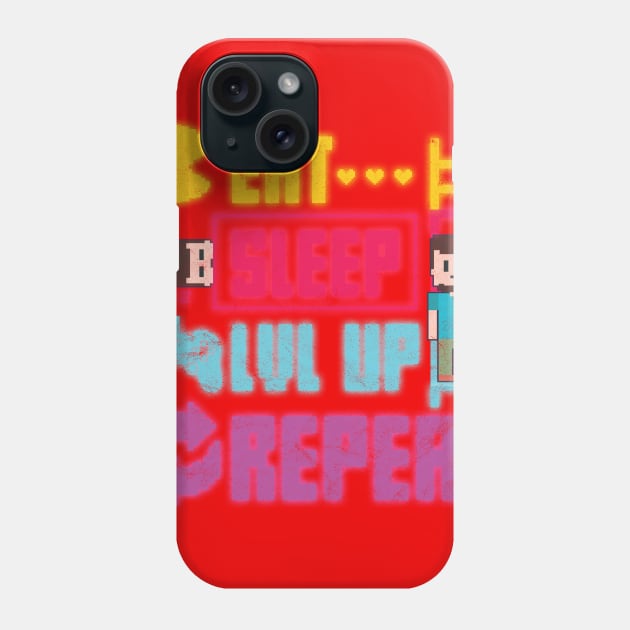 Gamer Eat Sleep Level Up Repeat Phone Case by avshirtnation