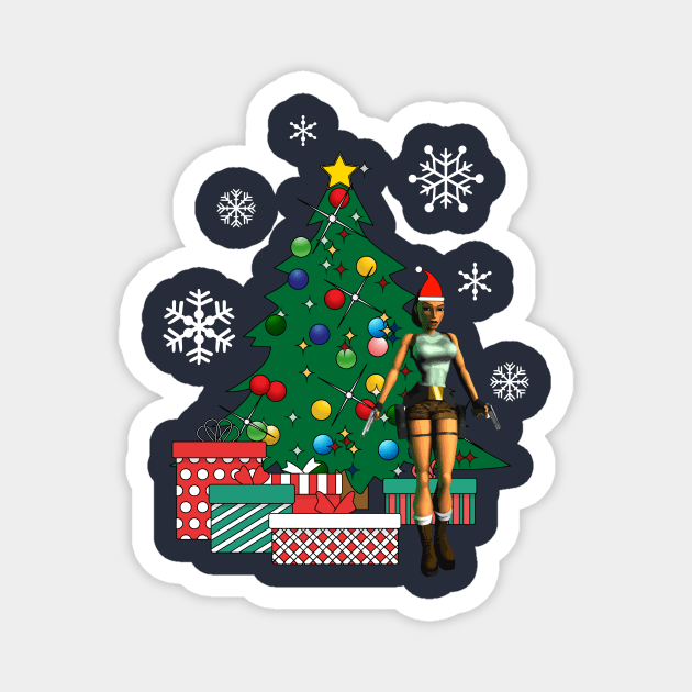 Lara Croft Around The Christmas Tree Magnet by Nova5