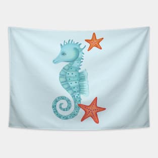 Sea Horse and Sea Stars Tapestry