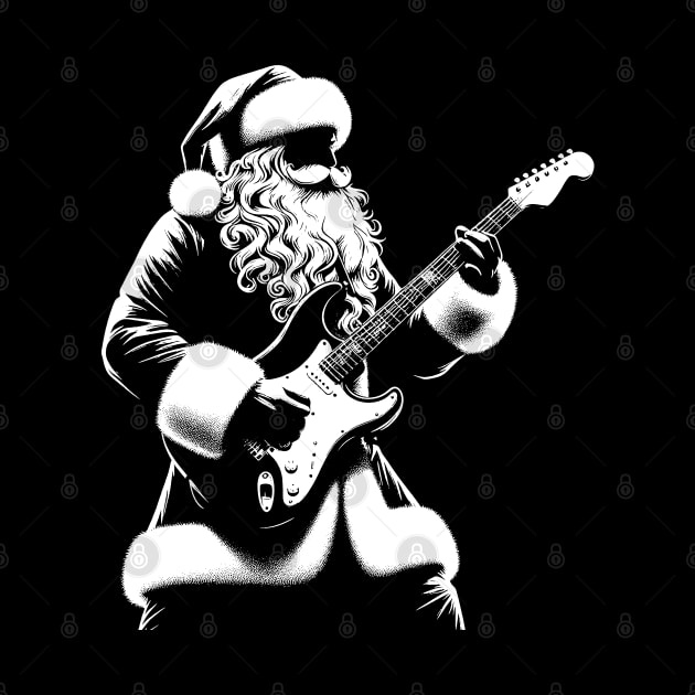 Santa Claus Rock and Roll Guitar Player by Etopix