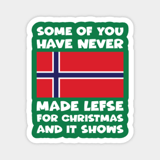 Funny Making Lefse For Christmas Norway Flag Magnet