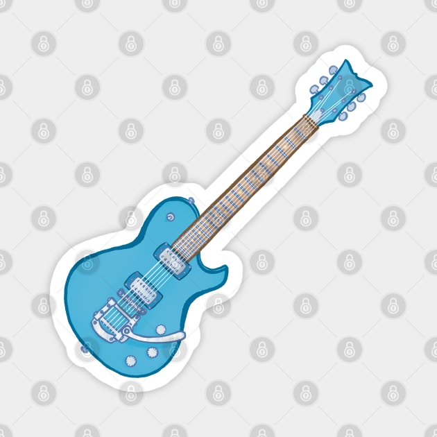 Blue electric guitar Magnet by ElectronicCloud