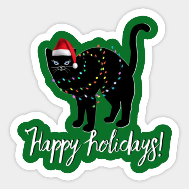 Christmas Cat Happy Holidays Christmas Gifts Sticker Teepublic