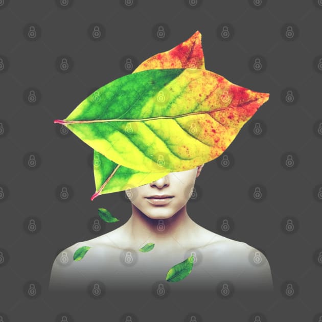 Falling autumn leaves head portrait by reesea