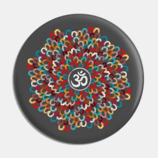 Yogi, Prana Mandala Om - Colorful Feathers Pin