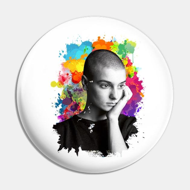 Sinéad O'Connor - Splash Color Fun Design Pin by sgregory project