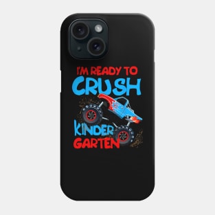 Back to School First Day of Kindergarten Monster Truck Phone Case