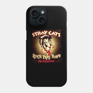 Cat band rock this town punk music Phone Case