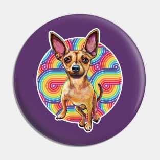 Retro Rainbow CHIHUAHUA by Robert Phelps Pin