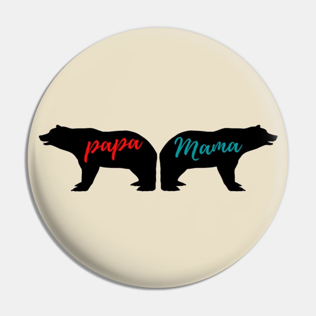 Bear Papa Mama Pin by Artistic Design