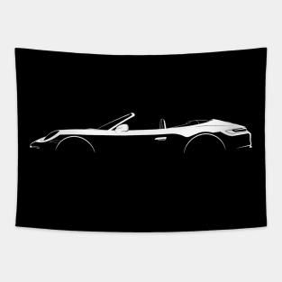 Porsche 911 Carrera Cabriolet (992) Silhouette Tapestry