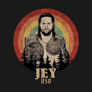 Retro Sunset Jey Uso Wrestling T-Shirt