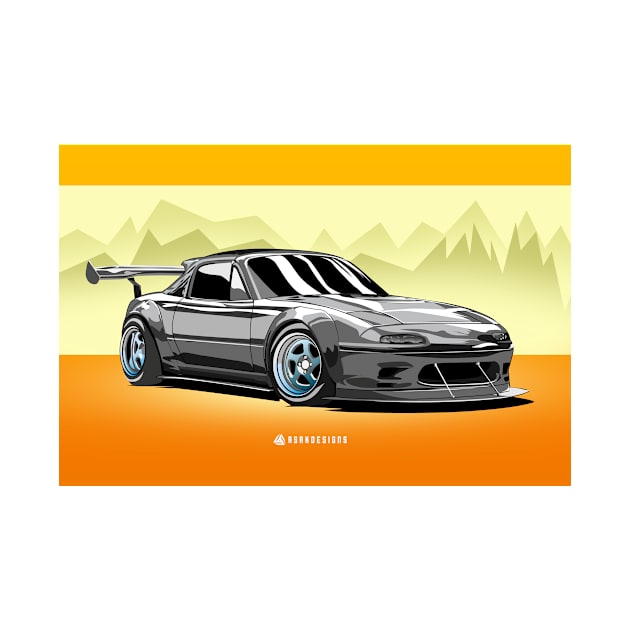 Miata Mazda Mx5 illustration graphics by ASAKDESIGNS