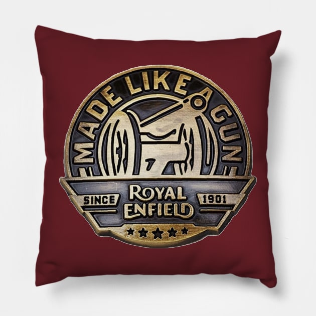 royal enfield motorcycle, made like a gun Pillow by jacks