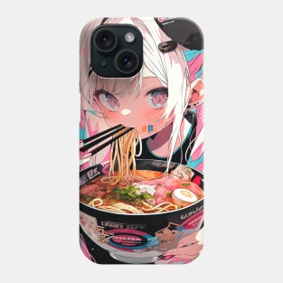 Cute Anime Girl |  Ramen Noodles | Hentaii Chibi Kawaii Design Phone Case