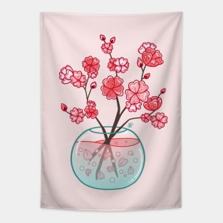 Glass Sakura Bouquet Tapestry