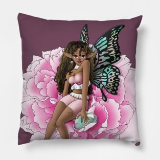 African American Fairy on a Flower Pillow