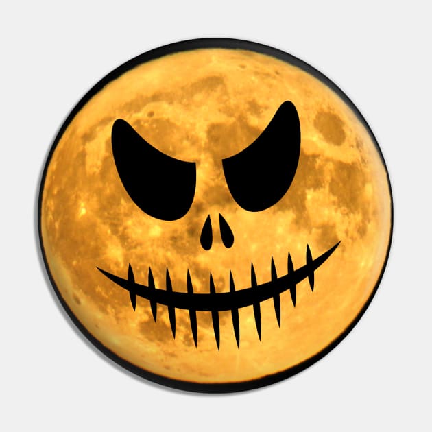 Full Moon Pumpkin Halloween Moon Pin by BurunduXX-Factory