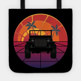 Retro Sunrise Jeep Tote