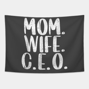 Mom Wife CEO Proud Businesswoman Mothers Day Boss Manager boy Tapestry