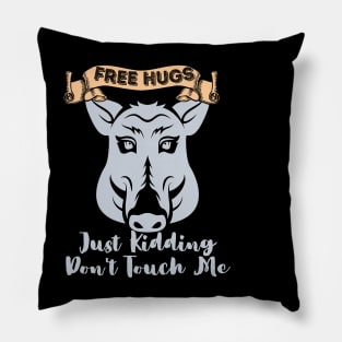 Free Hugs Just Kidding Don't Touch Me Pillow