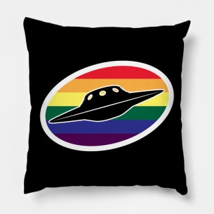 Rainbow UFO Cryptid Pride Pillow