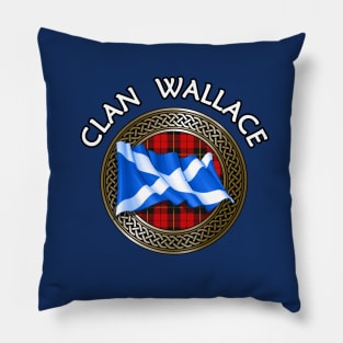 Clan Wallace Crest & Tartan Knot Pillow