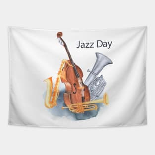 Jazz day instruments music Tapestry