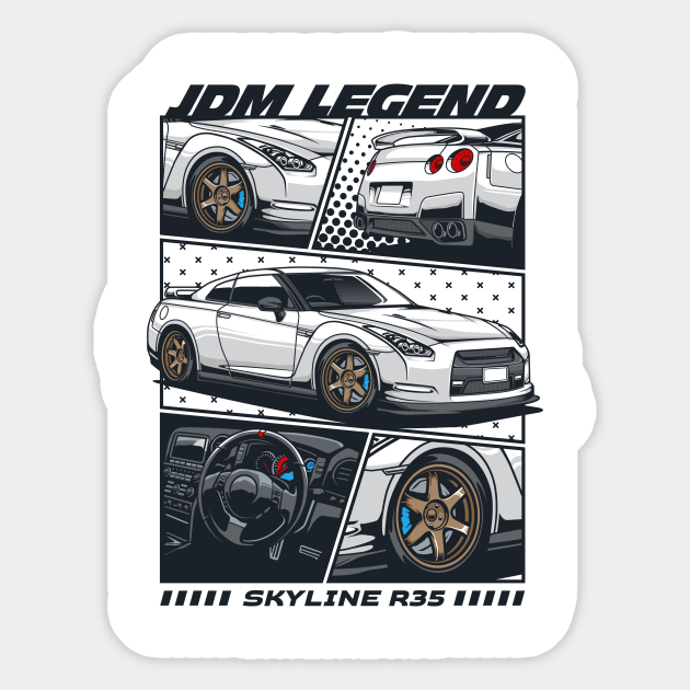 Skyline R35 Manga Skyline R35 Sticker Teepublic