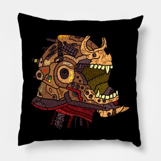 cool helmet. badass motor crossing helmet with skull and bones. robot soldier. Pillow