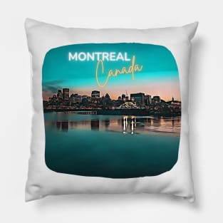 Montreal Canada Skyline Painting Pillow