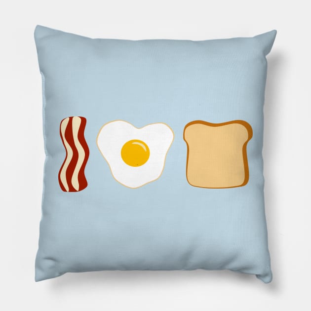 I Love Breakfast (white background) Pillow by elrathia