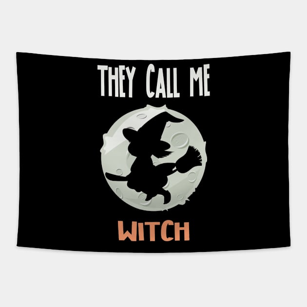 Cute Witch. They Call Me Witch. Halloween witch Tapestry by Jakavonis