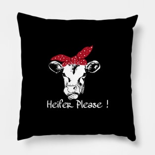 Funny Cow Heifer Gift, Cow With Bow Saying Heifer Please product Pillow